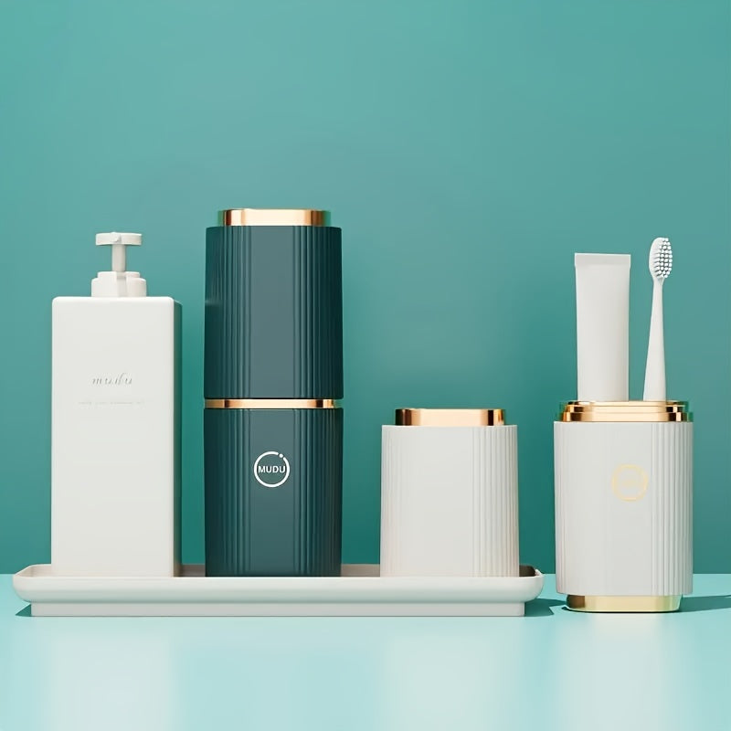 Bathroom Storage Box for Toothbrushes and Essentials Plastic White Compact