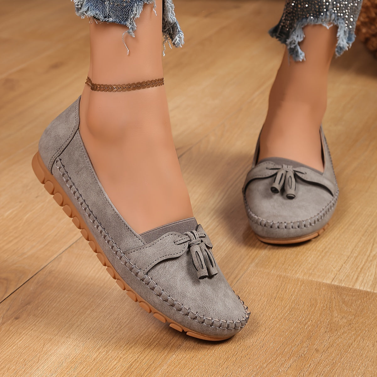 Women's Vintage-Inspired Tassel Loafers Lightweight Slip-On Flats