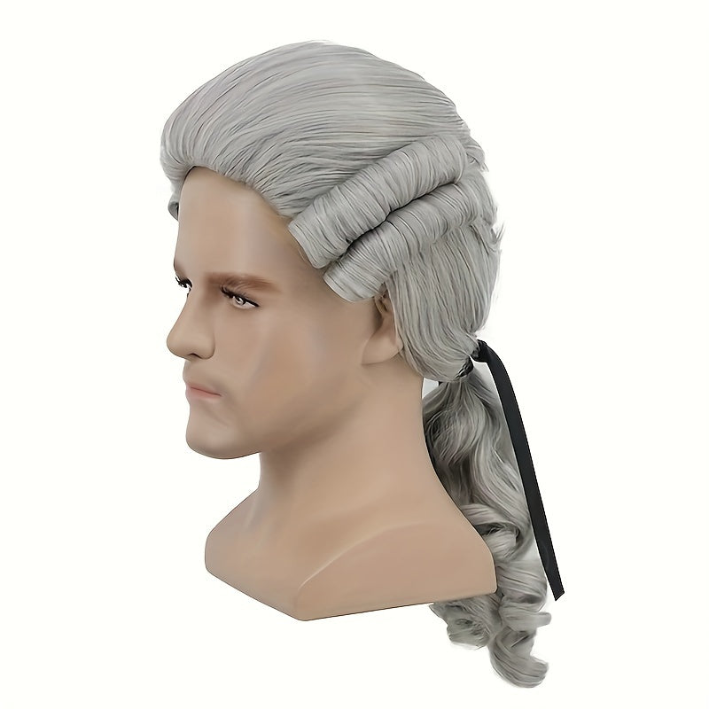 Erkaklar uchun Kosplay Barok Koloniya Peruka - Fransuz Rasmiy Peruka, 1 dona