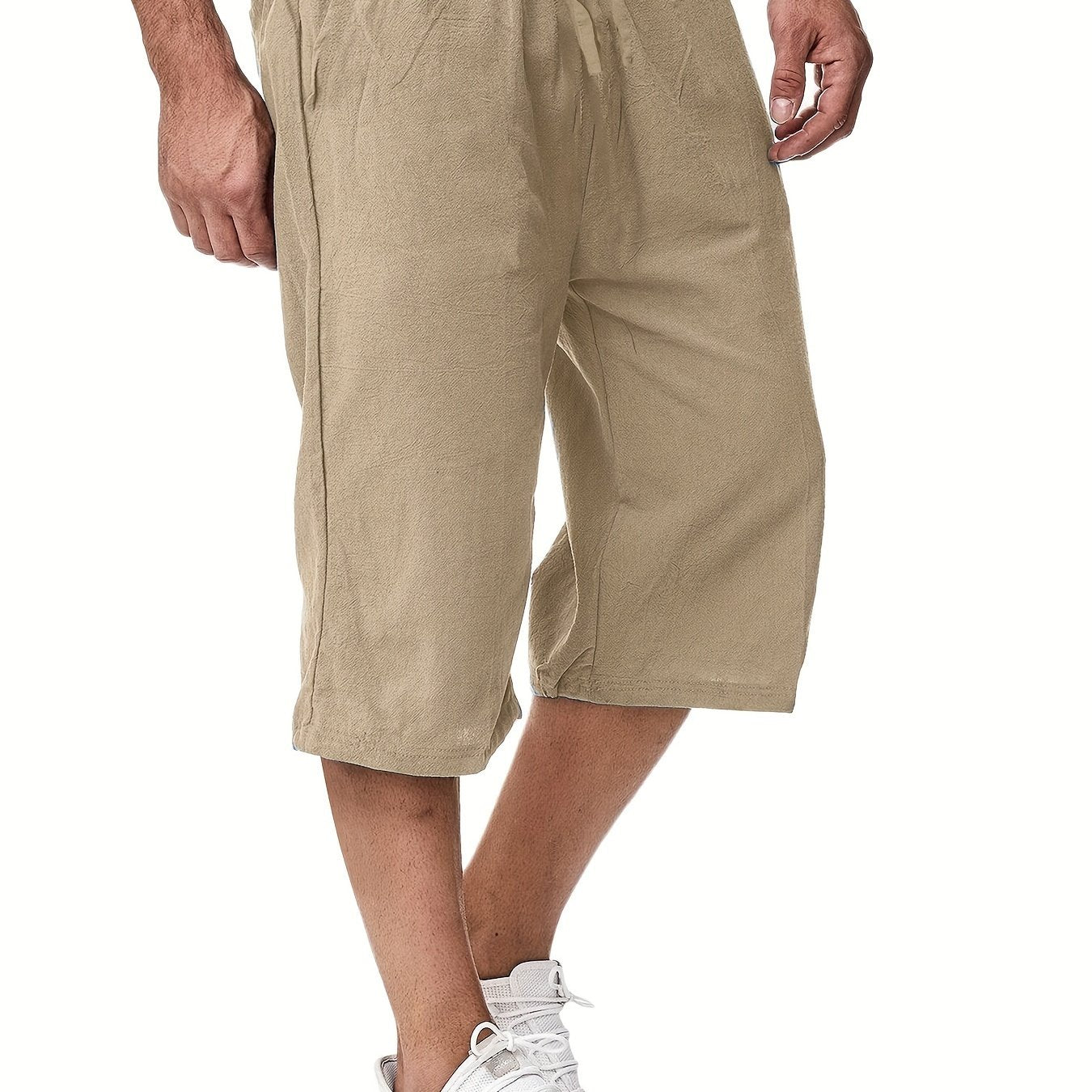 Plus-Size Men's Casual Shorts for Running Riding and Daily Wear Cotton Solid Stretch