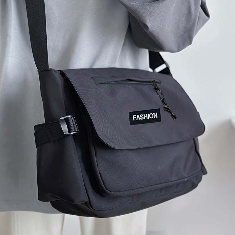 Harajuku Style Crossbody Bag for Men and Women Nylon Tassel Black