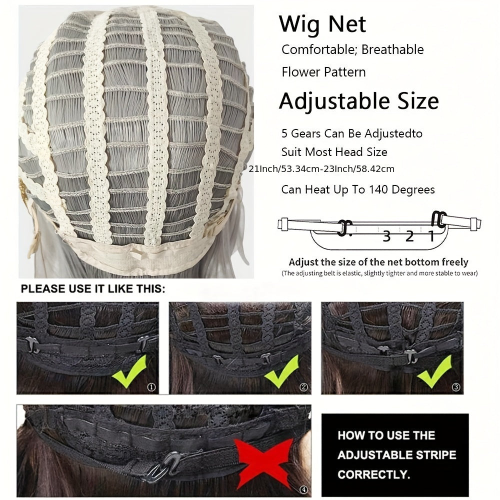 Gray Cosplay Wig with Bangs for Parties and Special Occasions