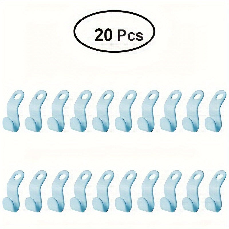 20 piezas de ganchos de pared de plástico apilables para organización del armario, ahorra espacio, perchas para ropa