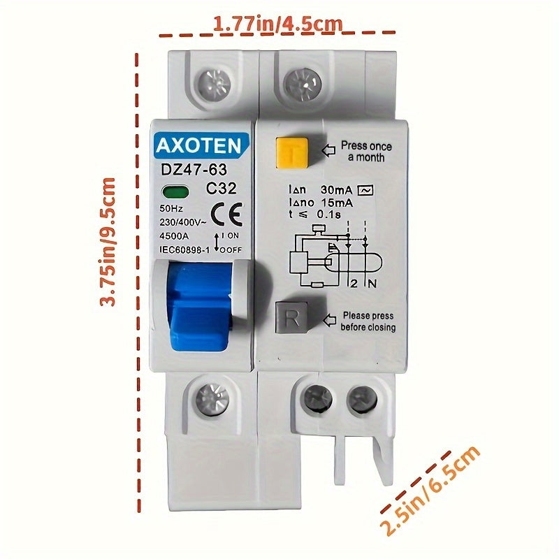 Small Leakage Circuit Breaker 1P N 240V Household Safety Protection