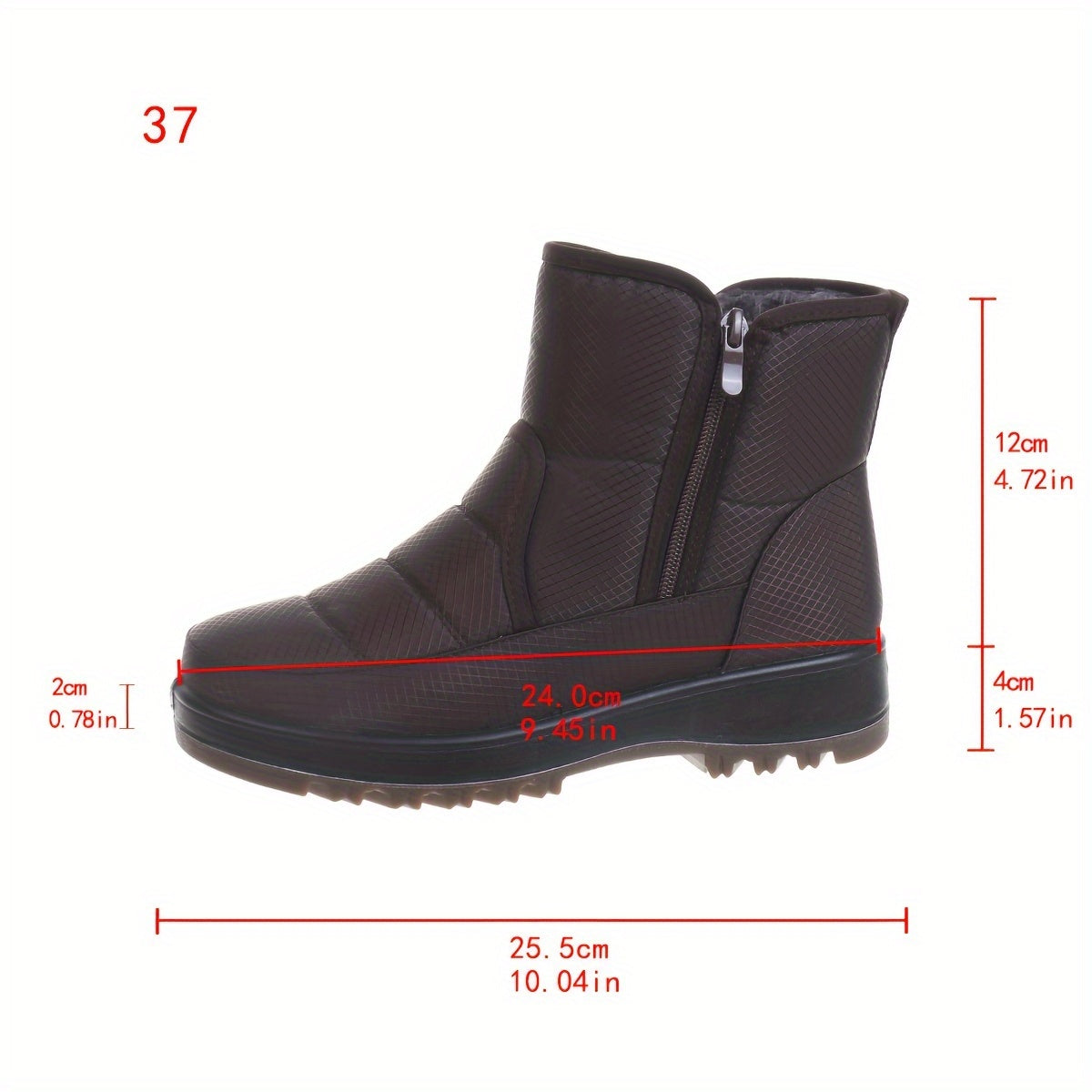 Women's PU Cover Boots with Double Zipper Durable Flat Heel Casual Outdoor