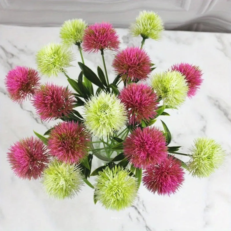 Artificial Spherical Dandelion Flowers Plastic Outdoor Decor for Garden Lawn and Home