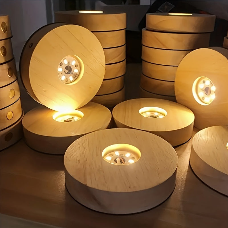 Wooden LED Desk Lamp 6cm 8cm 10cm Warm White Energy-Efficient USB Light