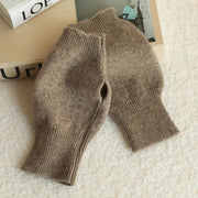 Women's Cashmere Mittens Hand-Knitted Warm Elastic Easy Care