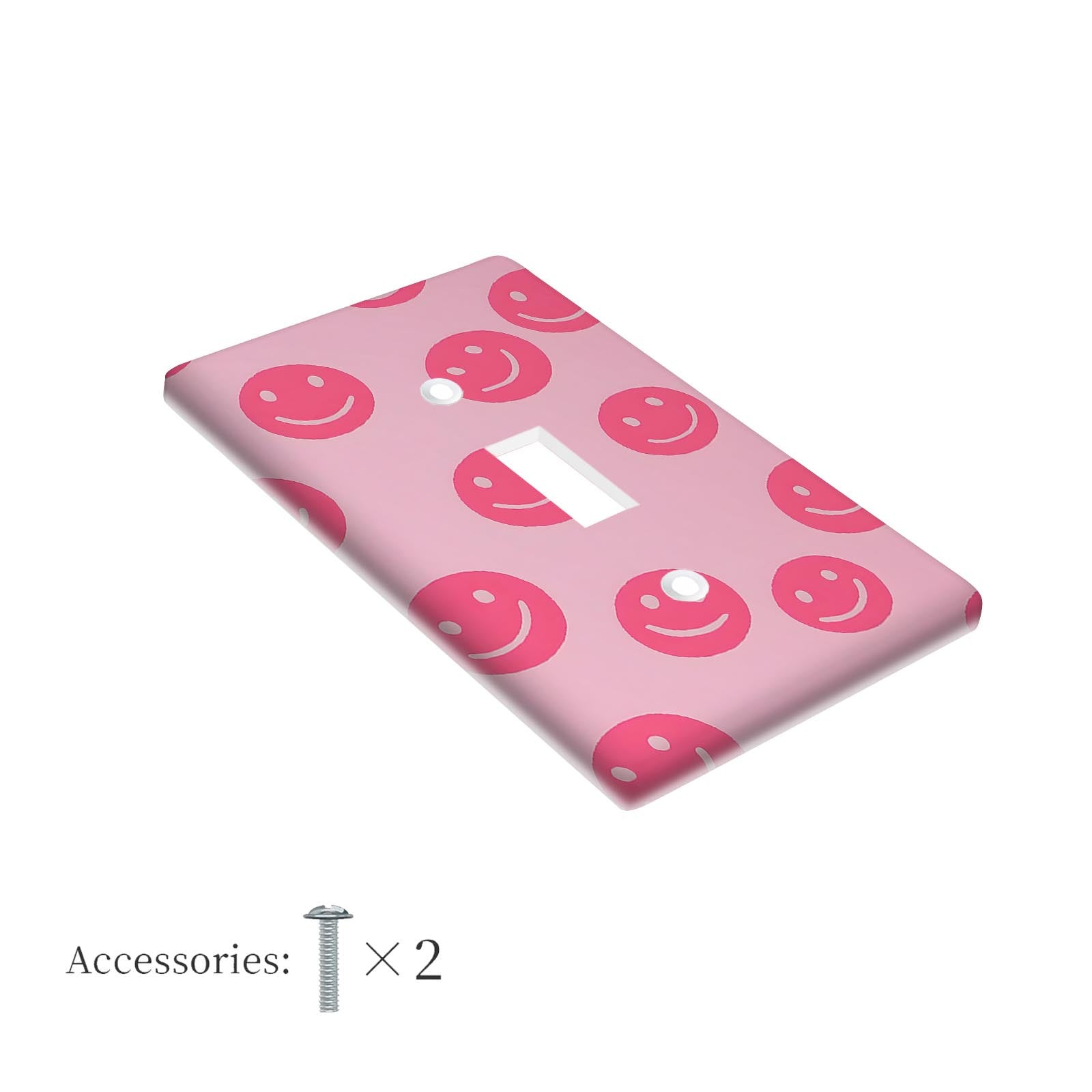 Pink Smile Face Wall Plate Cover Decorative Light Switch Outlet Panel for Bedroom or Kitchen