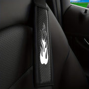 Universal Car Seat Belt Shoulder Protector Carbon Fiber Pattern PU Leather