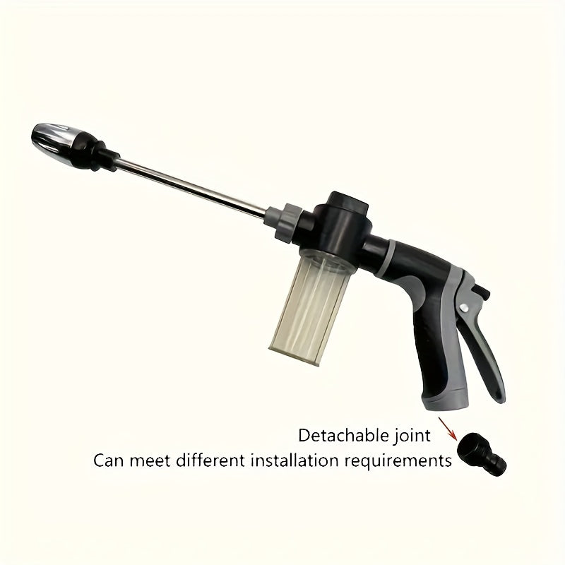 High-Pressure Foam Gun with Long Handle Adjustable Nozzle for Car Cleaning Watering and Tire Inflation