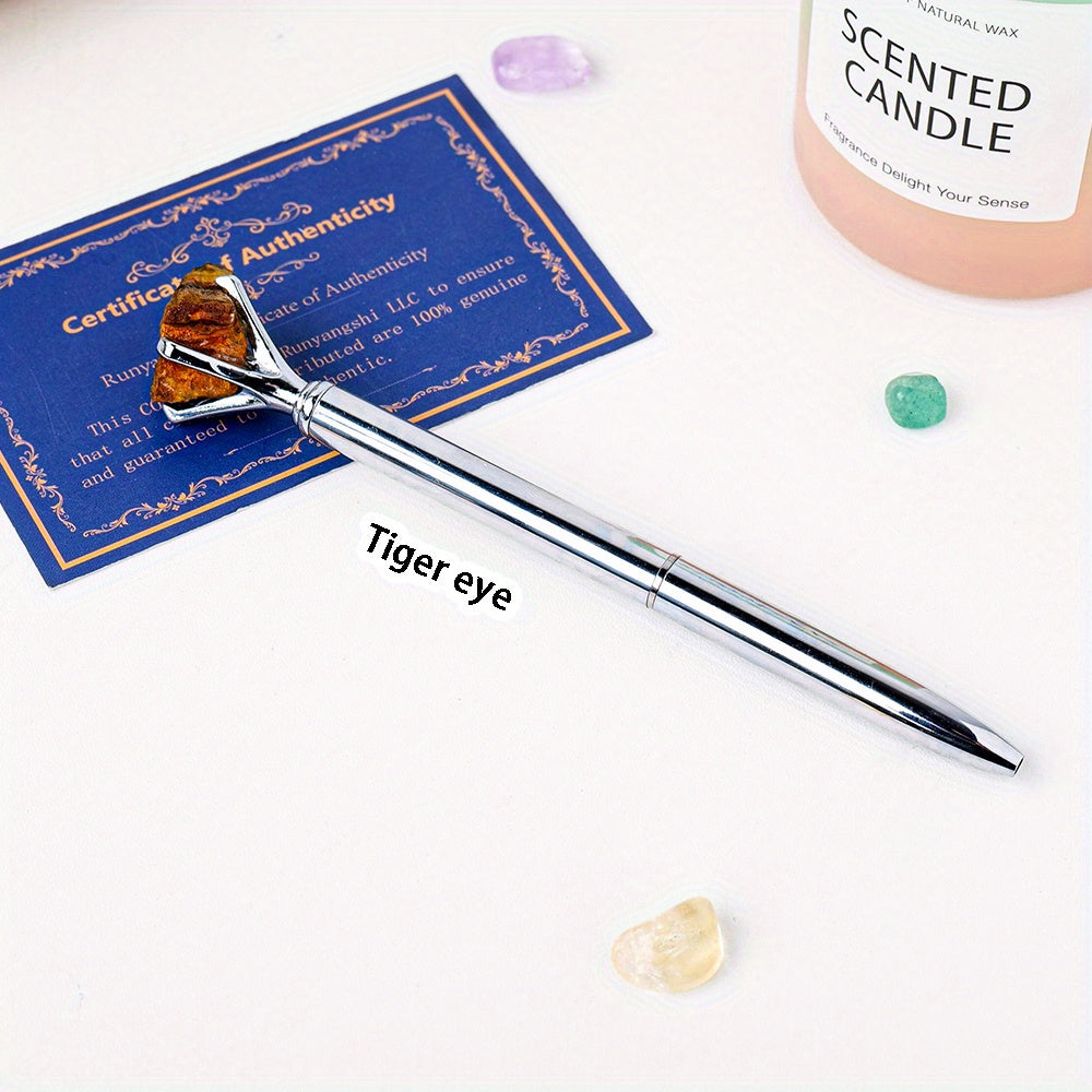 Large Natural Amethyst Crystal Raw Stone Pen Ballpoint for Stationery and Gifts