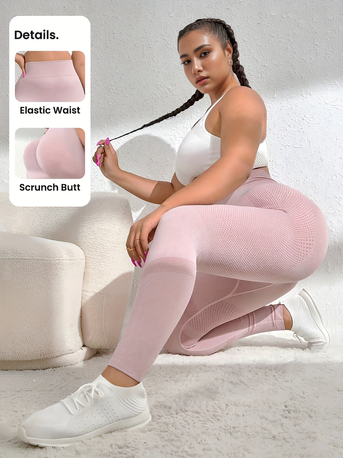 Leggings de yoga de cintura alta con efecto lifting de durazno para mujer, con secado rápido y diseño sin costuras
