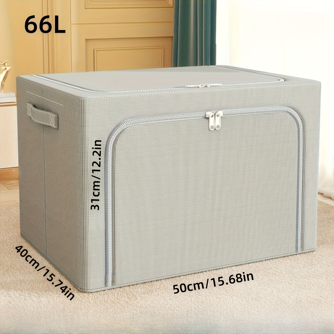 Storage Box Waterproof Cordura Foldable Steel Frame with Transparent Window for Wardrobes Vehicles and Moving