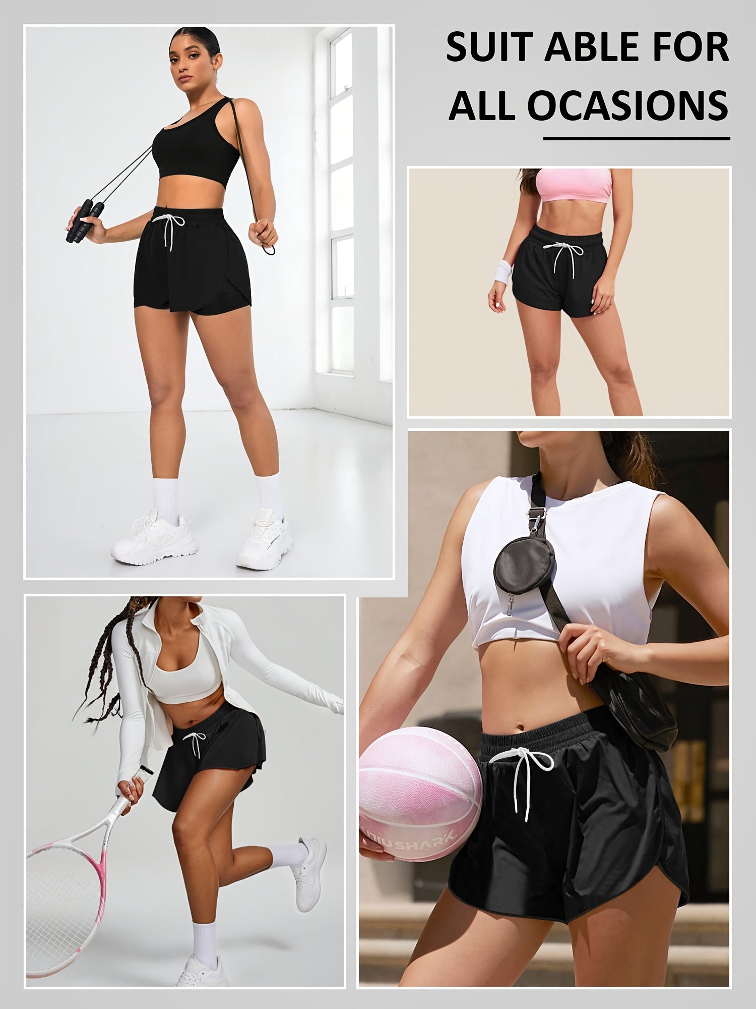 Plus Size Women's High-Elastic Ice Silk Sports Shorts with Drawstring Waist