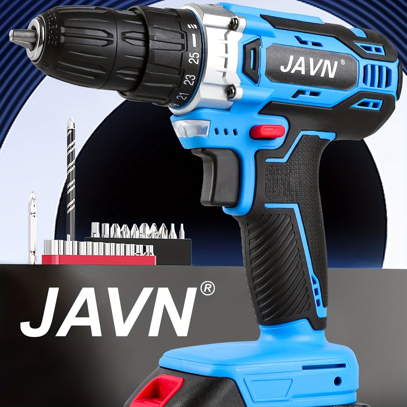 20V Cordless Drill and Electric Screwdriver Set with Lithium-Ion Battery and Ergonomic Grip Blue Black