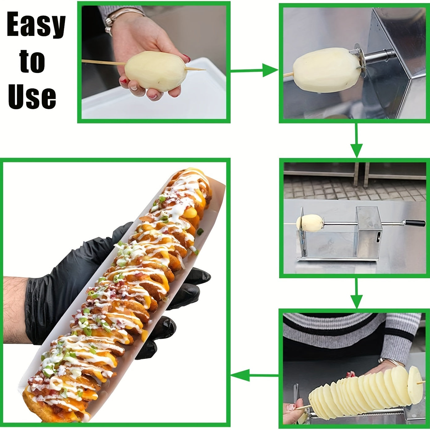 Stainless Steel Manual Spiralizer for Vegetables Fruits with Reusable Sticks