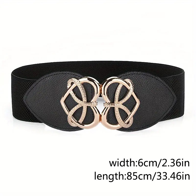 Женский эластичный пояс с пряжкой в форме сердца для повседневных и западных нарядов