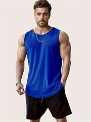 Men's Plus Size Sleeveless Tank Top for Running Training and Workouts Quick-Dry Breathable Polyester