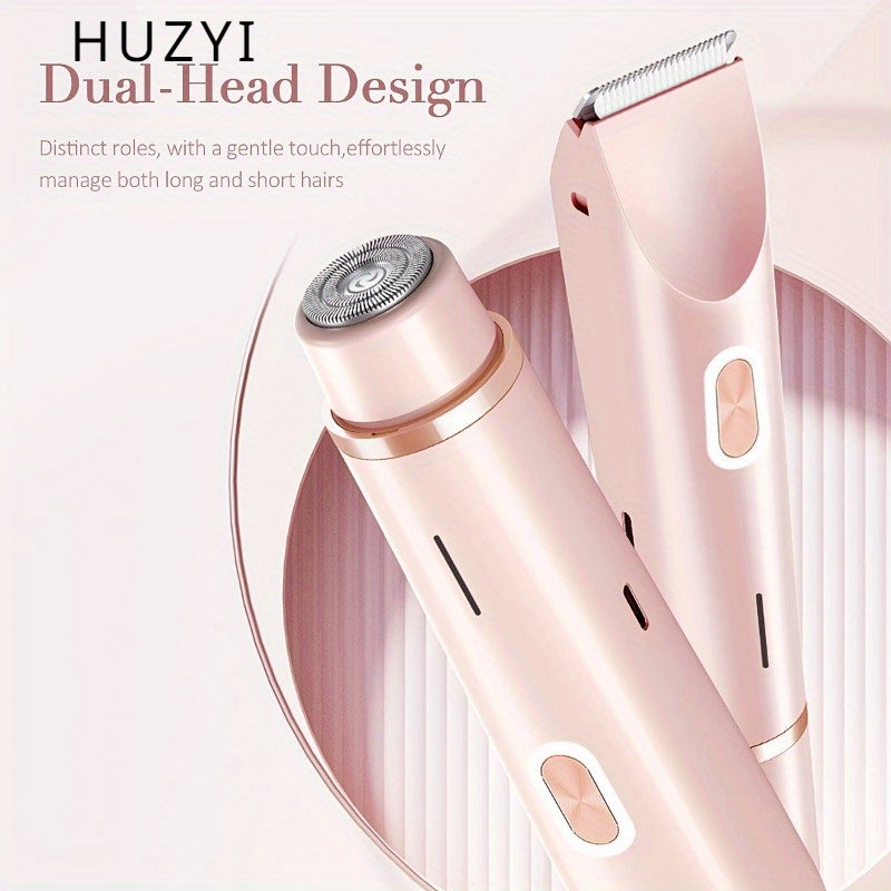 Afeitadora eléctrica 2 en 1 para mujer, cara, brazos, muslos y cuerpo, recargable por USB, batería de litio