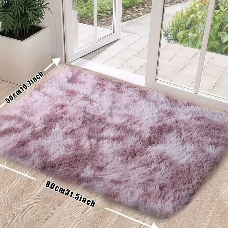 Tie-Dye Gradient Area Rug Soft Plush Polyester for Bedroom Living Room