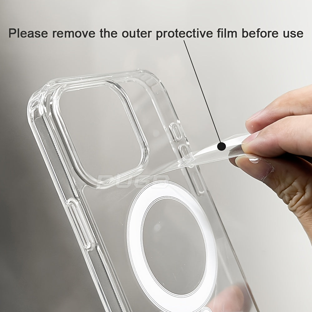 Luxury Clear Acrylic Wireless Charging Phone Case for iPhone 16 Pro Max