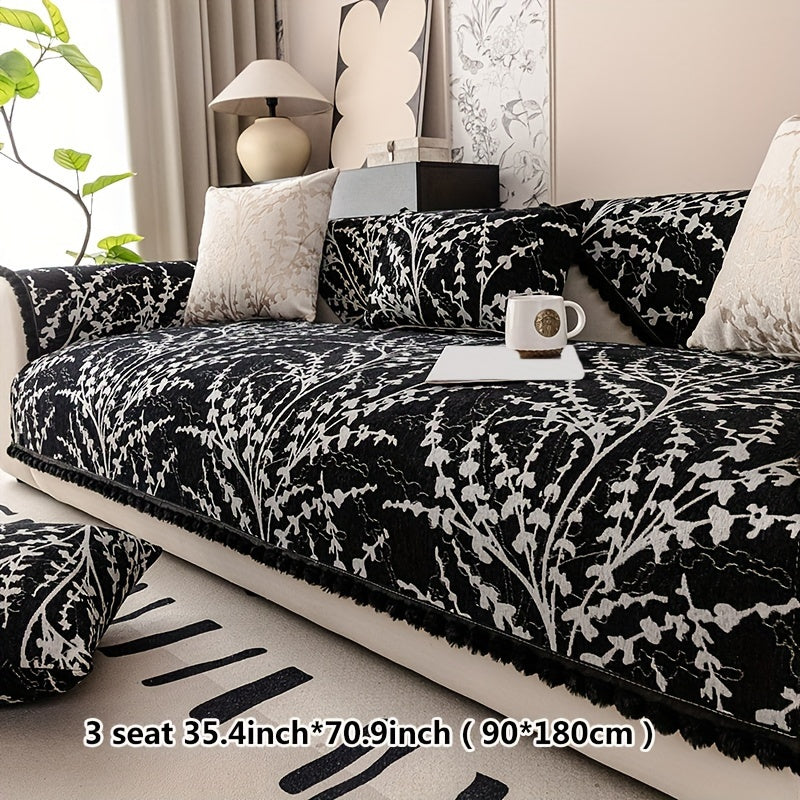 Chenille Jacquard Sofa Cover Non-slip Anti-Cat Scratch All-Season Furniture Protector