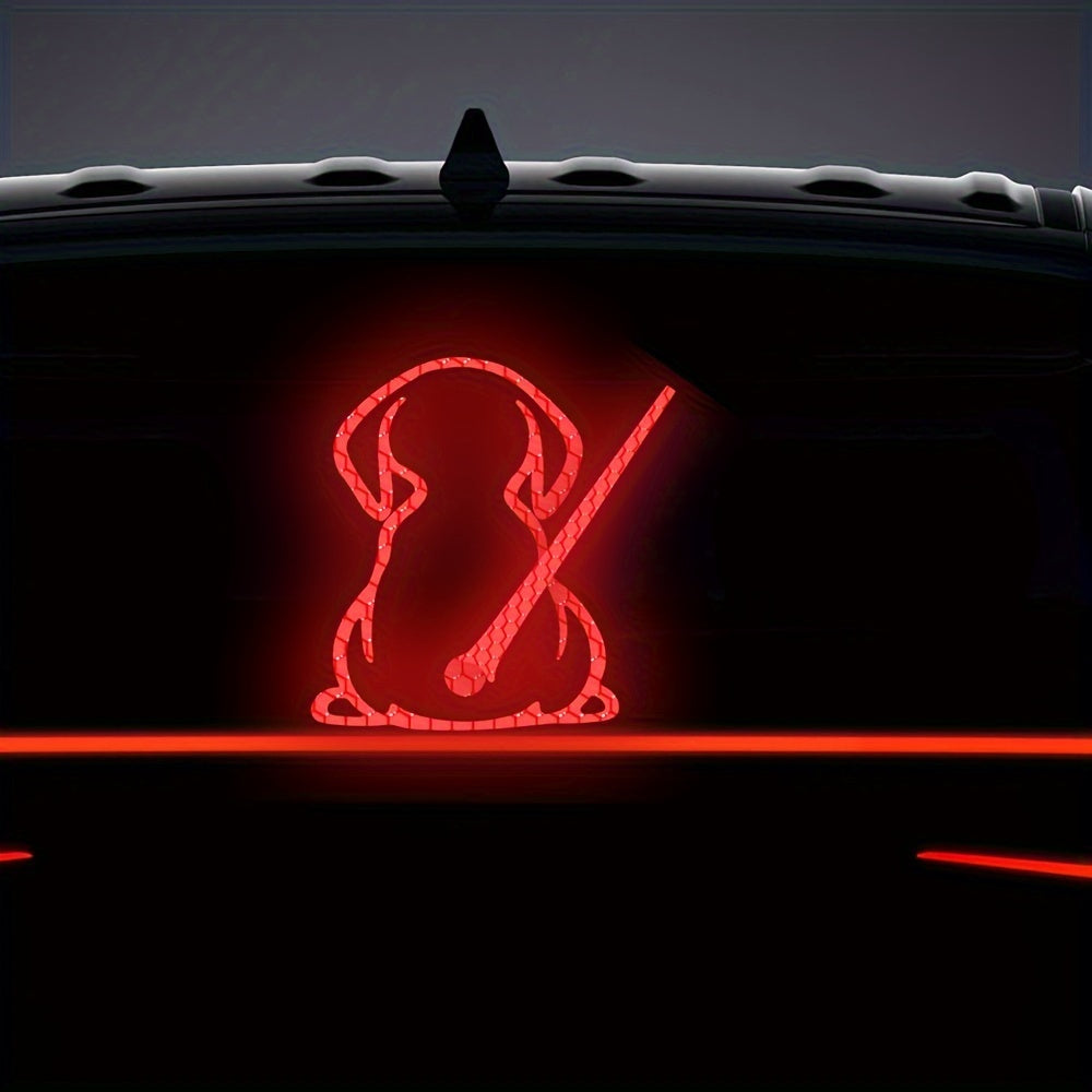 Отражающий виниловый наклейка с собакой для заднего дворника автомобиля, милый виляющий хвост