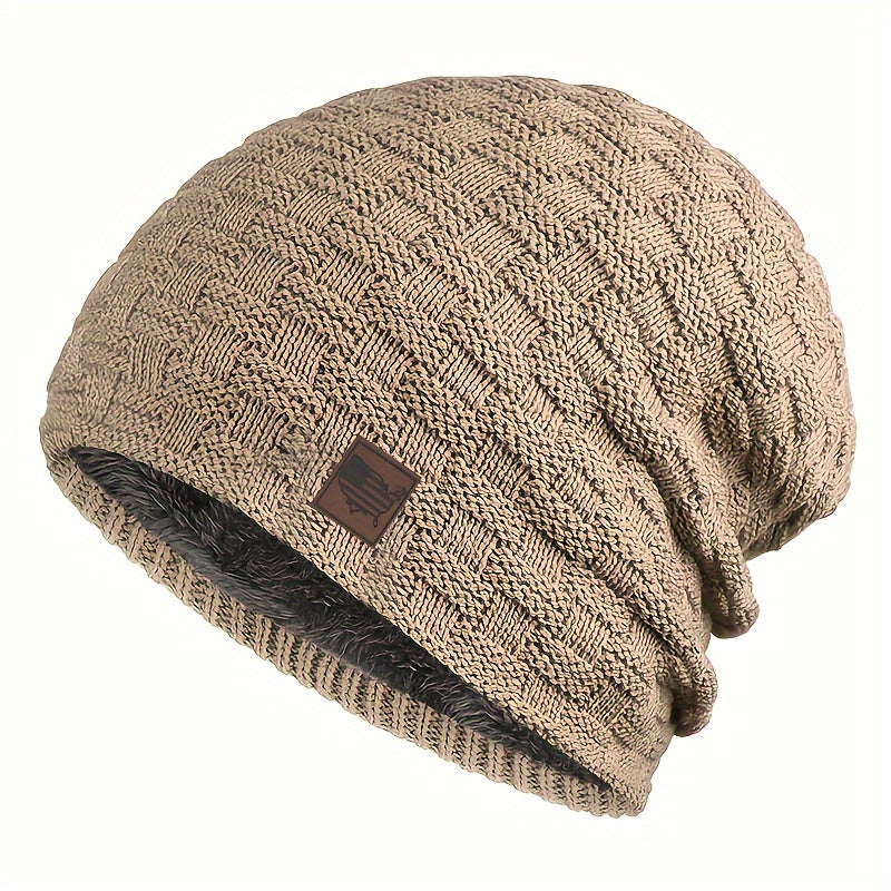 Men's Knit Beanie Hat Warm Winter Skull Cap for Outdoor Sports Skiing