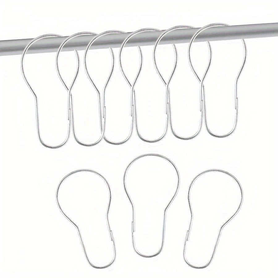 12-упаковка чугунных крючков для штор в хроме, черном и белом цветах для занавесок в ванной и на кухне.