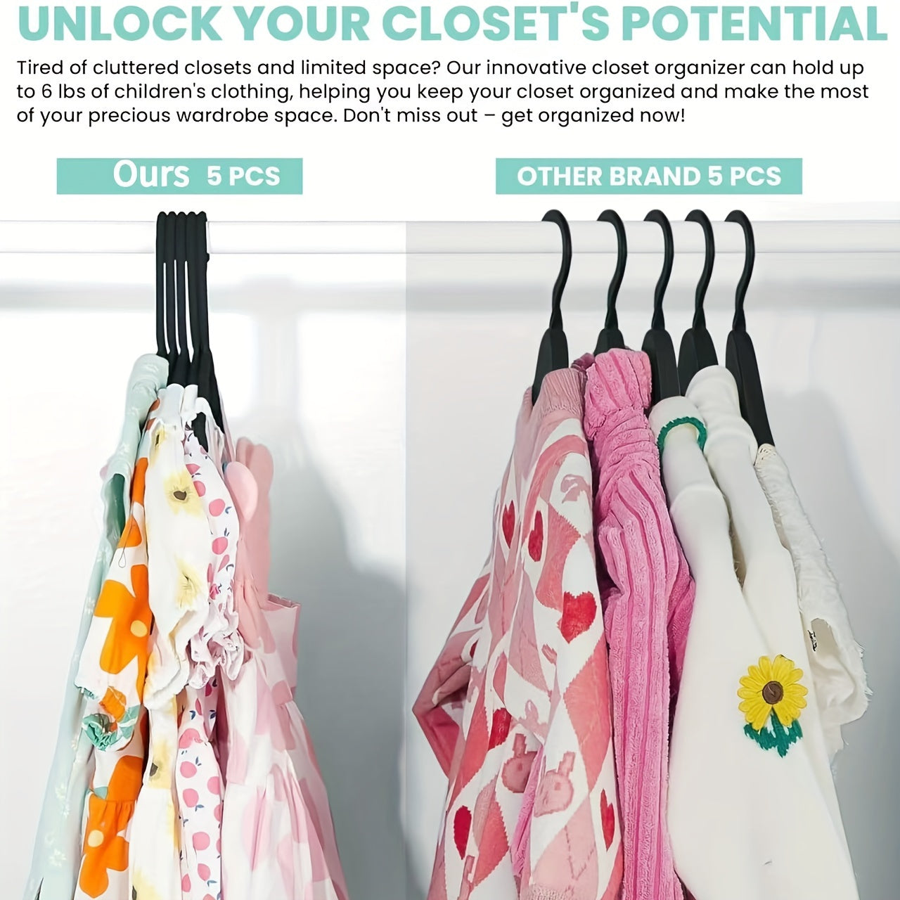 Baby Clothes Hangers 50 Pcs Durable Anti-Slip Plastic for Kids Closet Wardrobe Storage