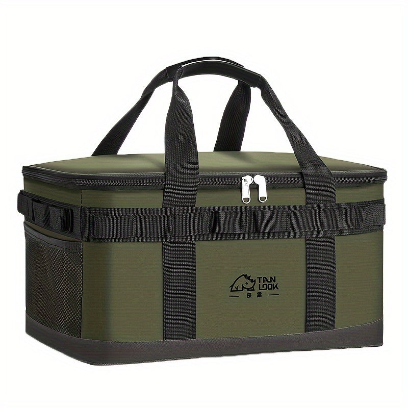 Large Capacity Waterproof Polyester Cooler Bag with Dual Color Options and Carry Handles