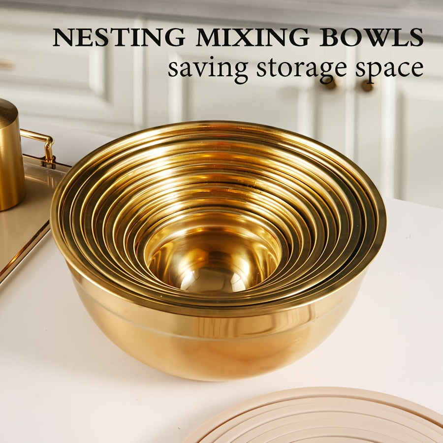 Set of 3 or 10 Stainless Steel Mixing Bowls with Lids and Grater, Rust-Resistant