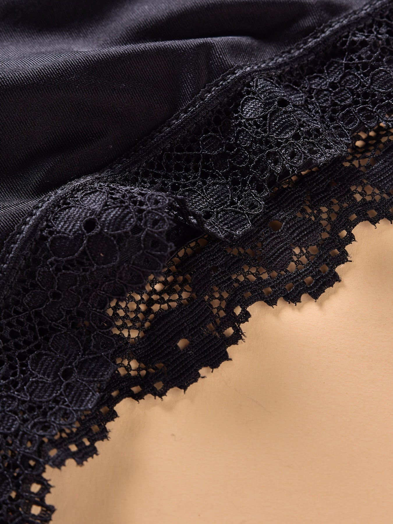 Women's Lace Trim Hipster Panties with Cross Hollow Out Breathable Underwear