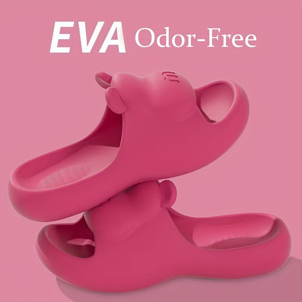Women'S EVA Slippers Non-Slip Odor-Resistant Open-Toe Slides Pink Indoor Shoes