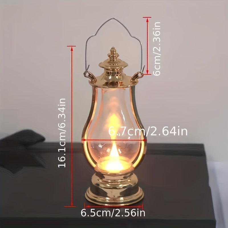 Retro Portable LED Pony Lamp Holiday Decoration Creative Design Atmosphere Lighting Copper Wire and Wine Pot Candle Light