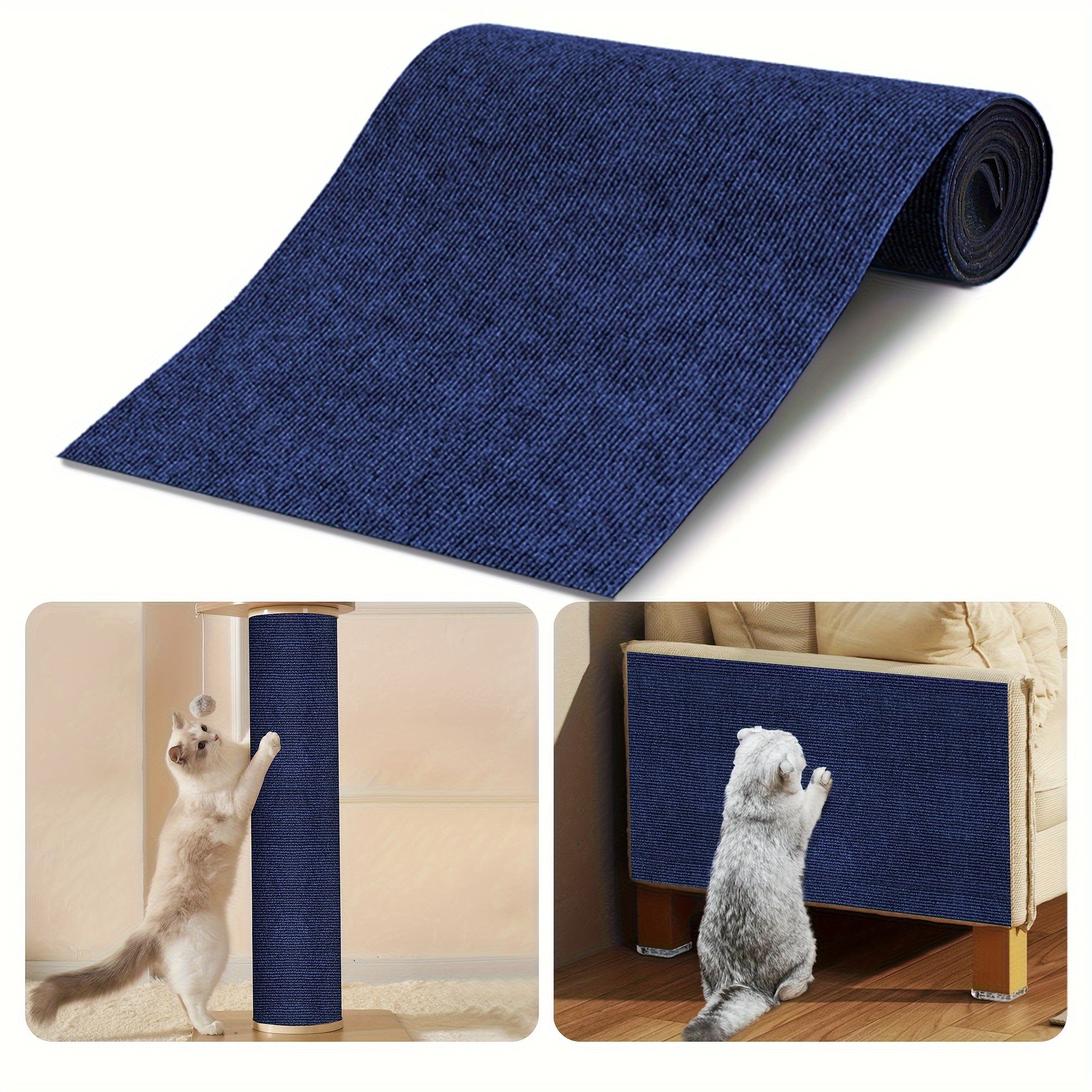 Polyester Cat Scratching Mat Self-Adhesive Durable Felt Wall and Furniture Scratch Pad Multi-Size Pack
