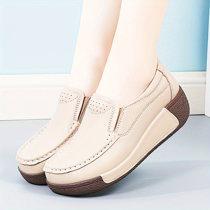 Women's Flat Loafers Casual Slip-On Platform Shoes Lightweight Comfortable