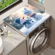 Christmas Snowman Washing Machine Dust Cover, Quick-Dry, Absorbent, Modern Design