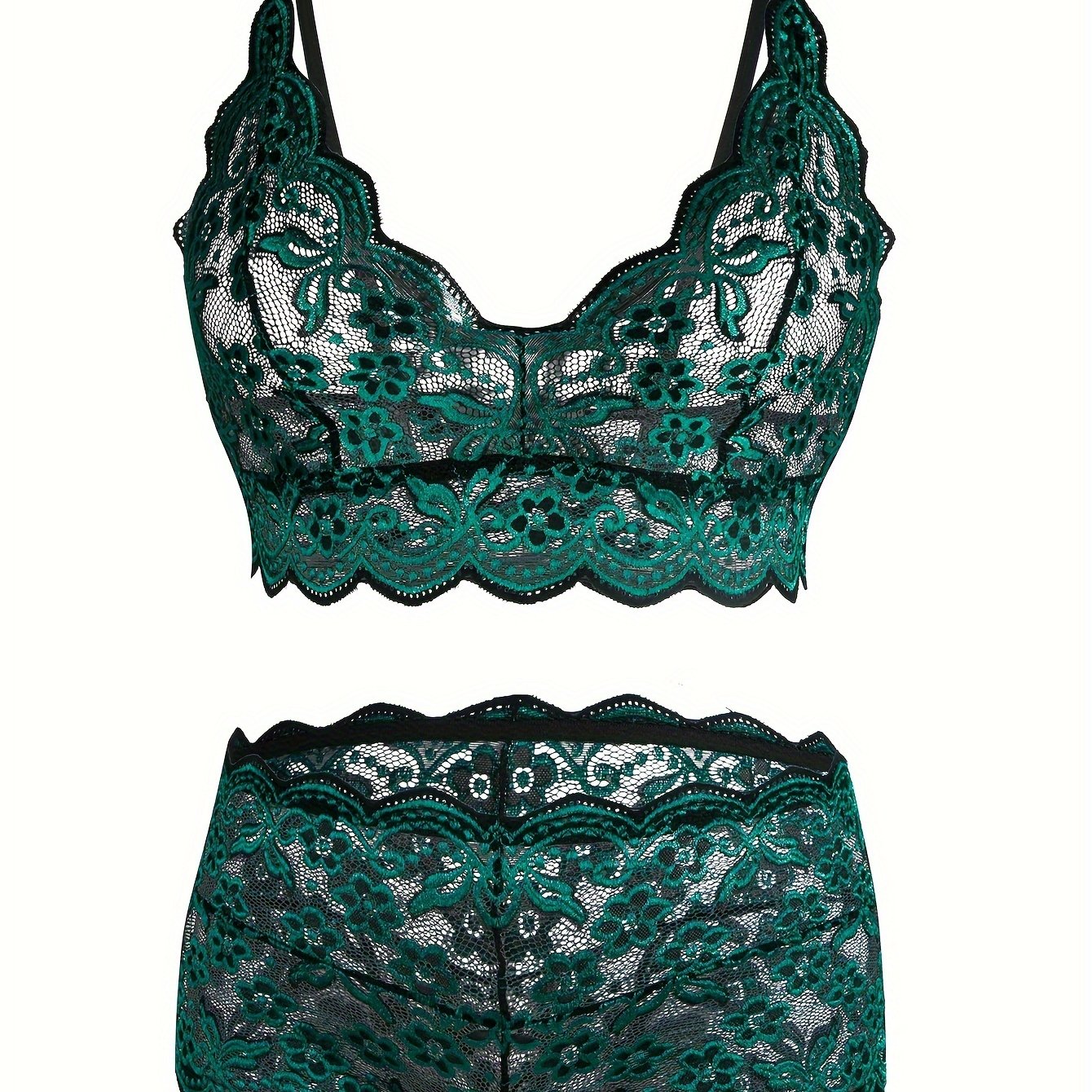 Conjunto de lencería de encaje para mujer, talla grande, rosa, paquete de ropa interior