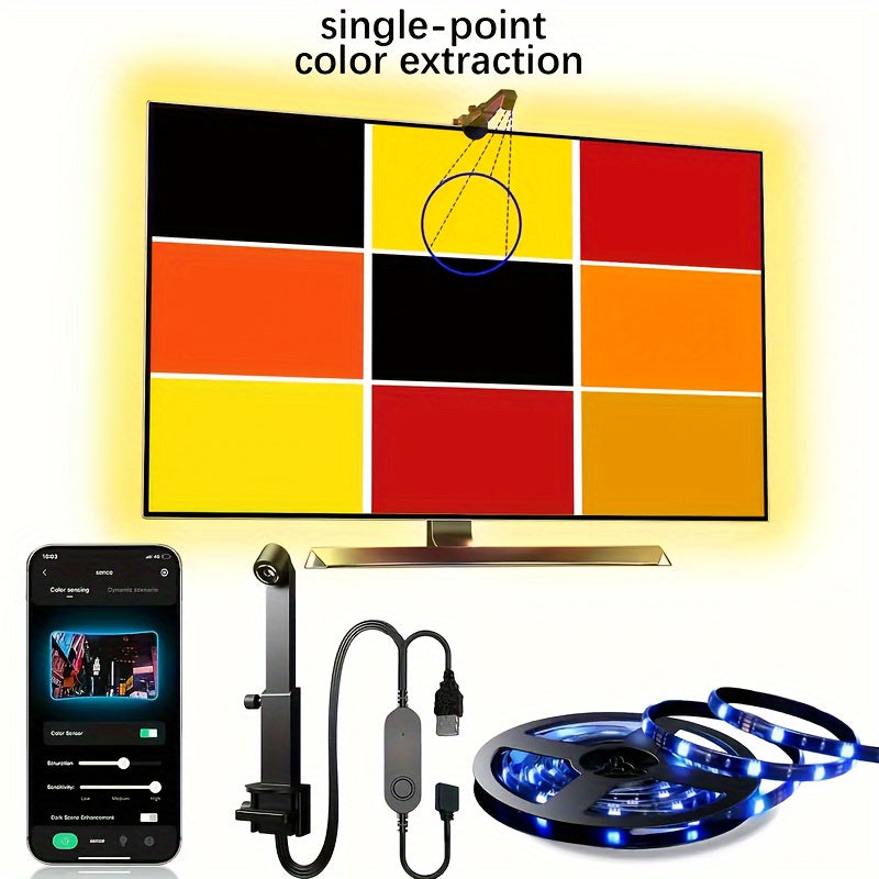 LED Backlight Strip for TVs 55-75 Inches RGBIC Wireless App Control Music Sync