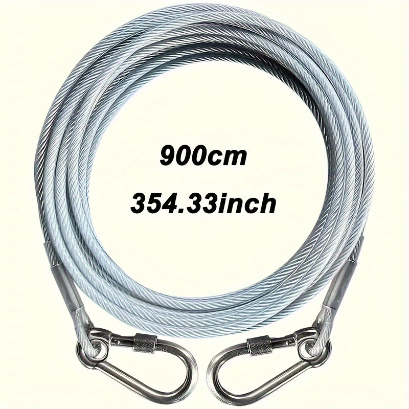 Stainless Steel Dog Tie-Out Cable Leash for Large Dogs 4.57m 9.14m 15.24m Heavy Duty