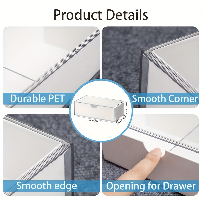 Plastic Cosmetics Storage Box with Drawers Stackable Bathroom and Bedroom Organizer