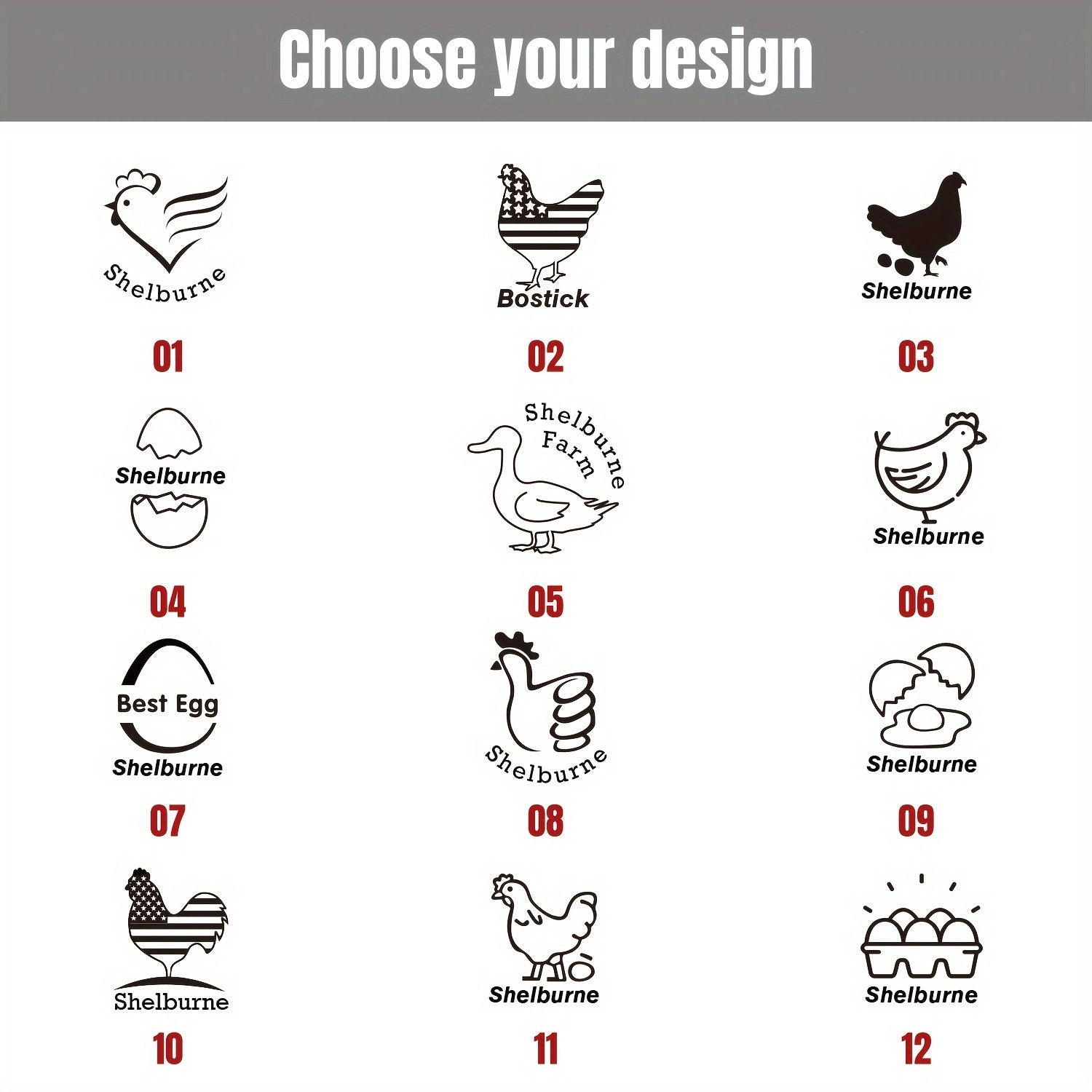 Customizable Round Hard Rubber Egg Stamp for Farm Fresh Chicken and Duck Eggs