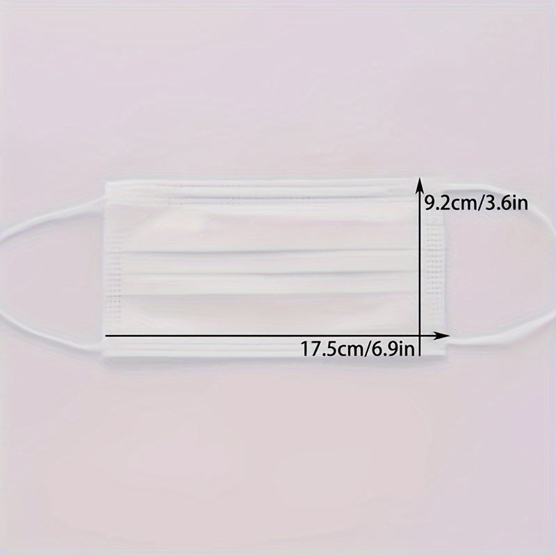 Disposable Face Masks for Adults 100 Pack Breathable Hypoallergenic with Adjustable Ear Loops