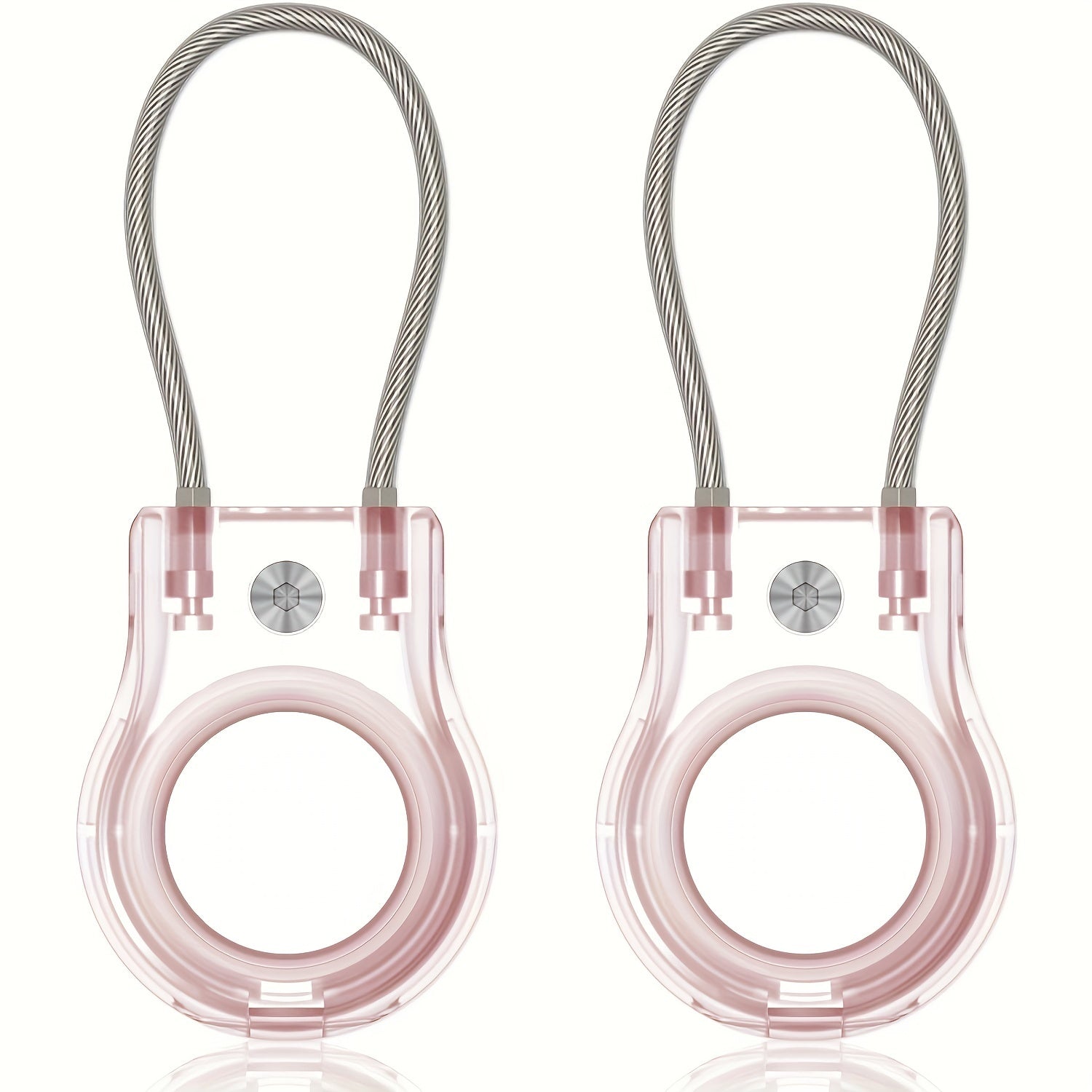 Durable Hard Plastic AirTag Keychain Holder with Lock Case for Luggage