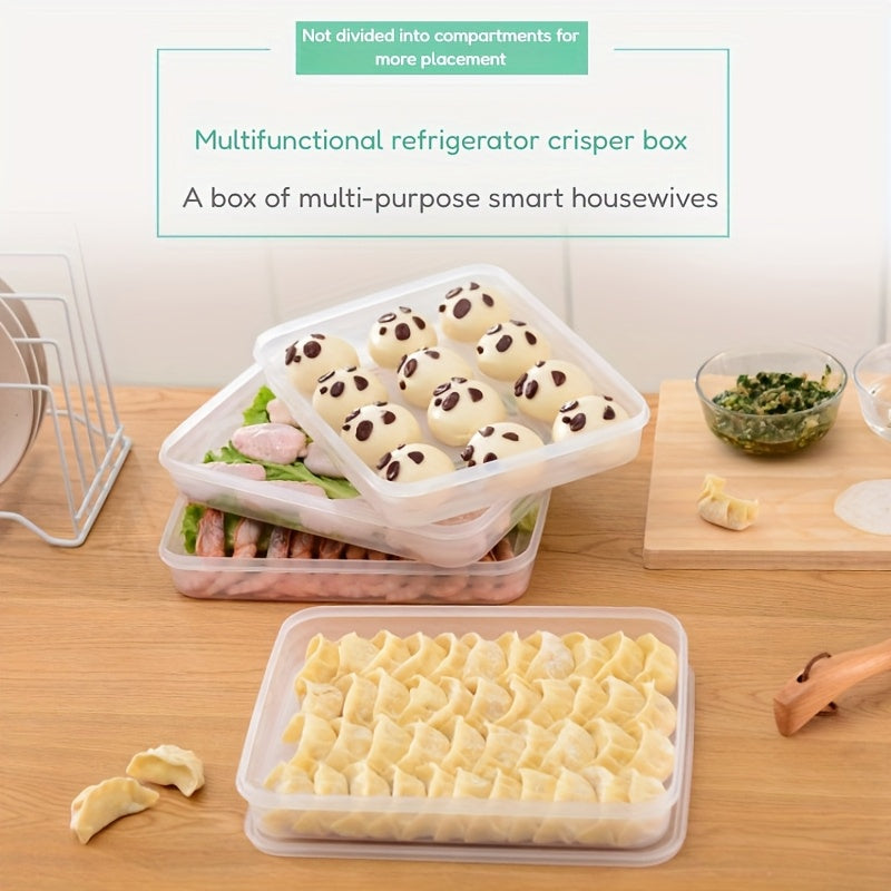 Extra Large Multi-Layer PVC Food Storage Container for Dumplings and Eggs Refrigerator Organizer