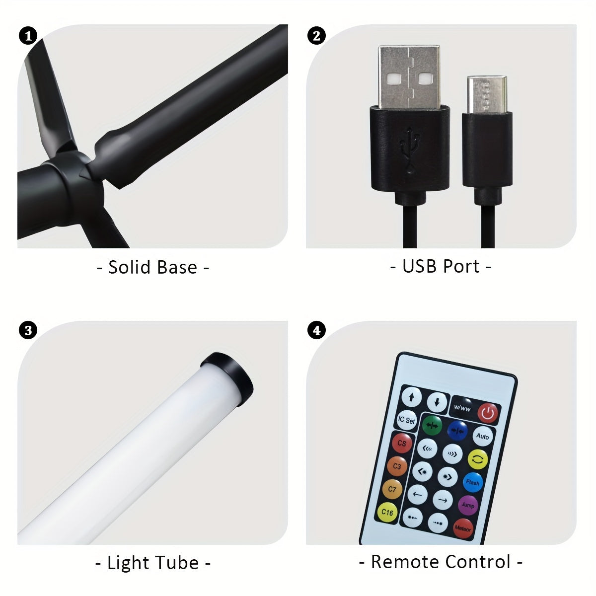 RGB Color Changing LED Floor Lamp with Music Sync Remote Control Adjustable Height 105cm USB Power for Dance Rooms Game Rooms and Parties