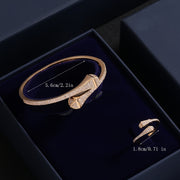 Women’s Copper Zirconium Bracelet and Ring Set for Parties Weddings or Daily Wear