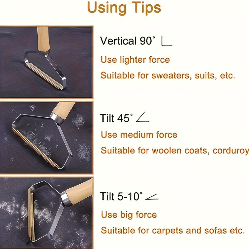 Non-Electric Steel Pet Hair Lint Remover for Carpets and Furniture